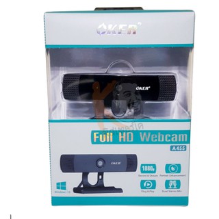 Oker Webcam Full HD USB 2.0 กล้องเว็ปแคม (A455) Black