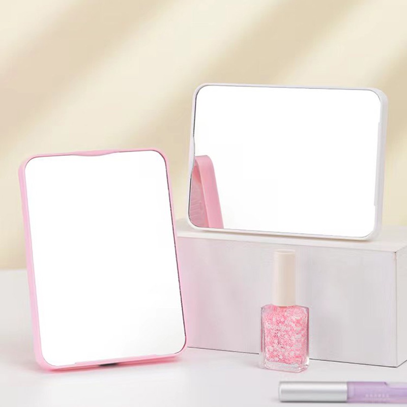 กระจกพับแต่งหน้าแบบพกพา ขนาดเล็กทรงสี่เหลี่ยม ตั้งโต๊ะ แต่งหน้า - รูปที่ 4
