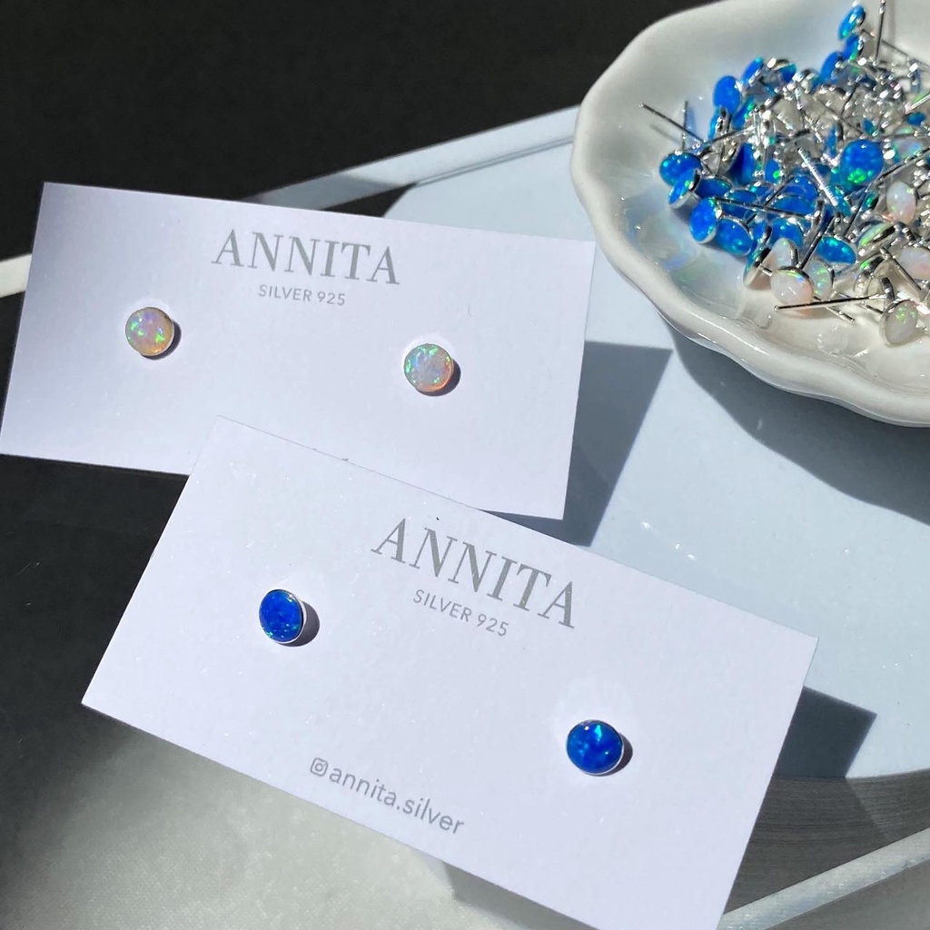 annita.silver - opal earring / ต่างหูเงินแท้925 ประดับหินโอปอล