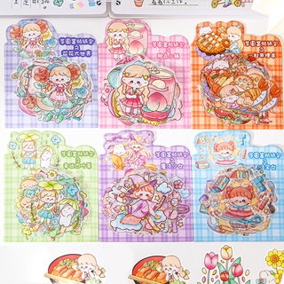 30 Pcs Cute Cartoon Girl Series Waterproof PET Stickers Student Decorative DIY Material Stickers