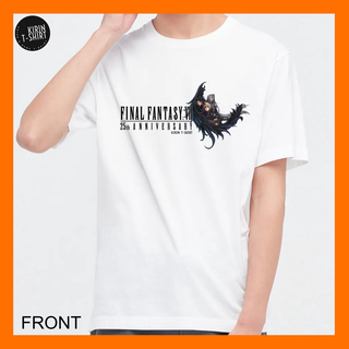 [S-5XL]เสื้อยืดผ้าฝ้าย 100% พิมพ์ลาย Dtf Final Fantasy VII ครบรอบ 25 ปี เกม Cloud Strife Sephiroth Zack สีขาว สําหรับผู้