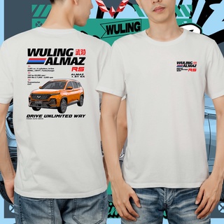 แขนสั้นcrew neckเสื้อยืด พิมพ์ลายกราฟฟิค Wuling Almaz RS 1.5T EX สีขาว ดํา น้ําเงิน พรีเมี่ยม S-XXXXL