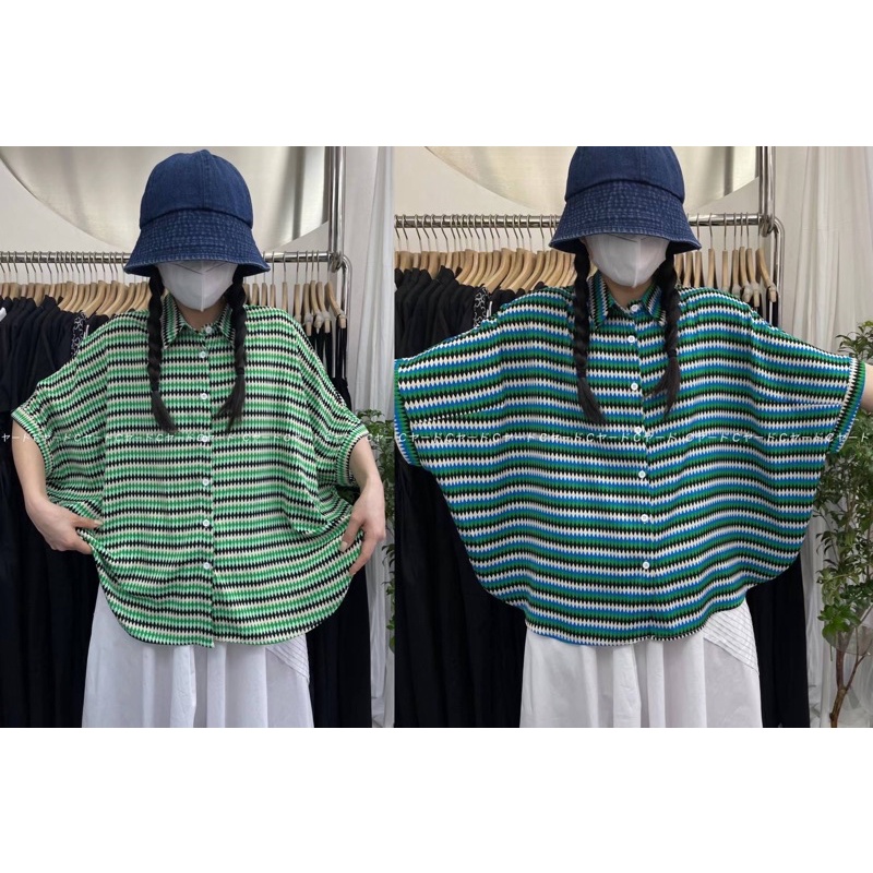 ทักก่อนสั่งเสื้อคอปกแขนสั้น ทรงปีกค้างคาว oversize อก60” Goffee Cyard