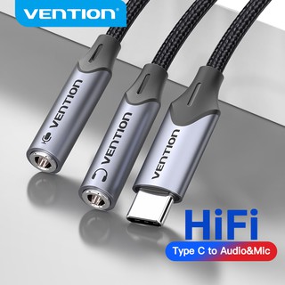 Vention 2 in1 Type C(male) USB C to 3.5mm TRS Audio and Microphone Cable Adapter for Mobile phone Speaker BGPHY