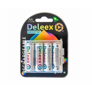 ถ่านชาร์จ Deleex ขนาด AA แพค4ก้อน แถมฟรีกล่องใส่ถ่านในชุด