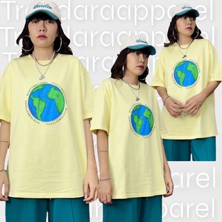 เสื้อยืดคอกลมเสื้อยืด oversize ผ้านิ่มละมุน korea style code:2861 เหลืองS-3XL