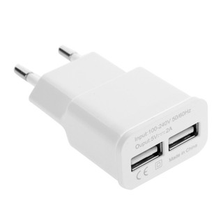 5 V 2A EU Plug Dual USB อะแดปเตอร์ชาร์จสำหรับ Samsung Xiaomi Huawei