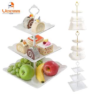 【Fast Delivery】 European-Style Wedding Banquet Three-Layer Fruit Plate Dried Fruit Plate Afternoon Tea Cake Table Tray Storage, Cake Rack 【Veemm】