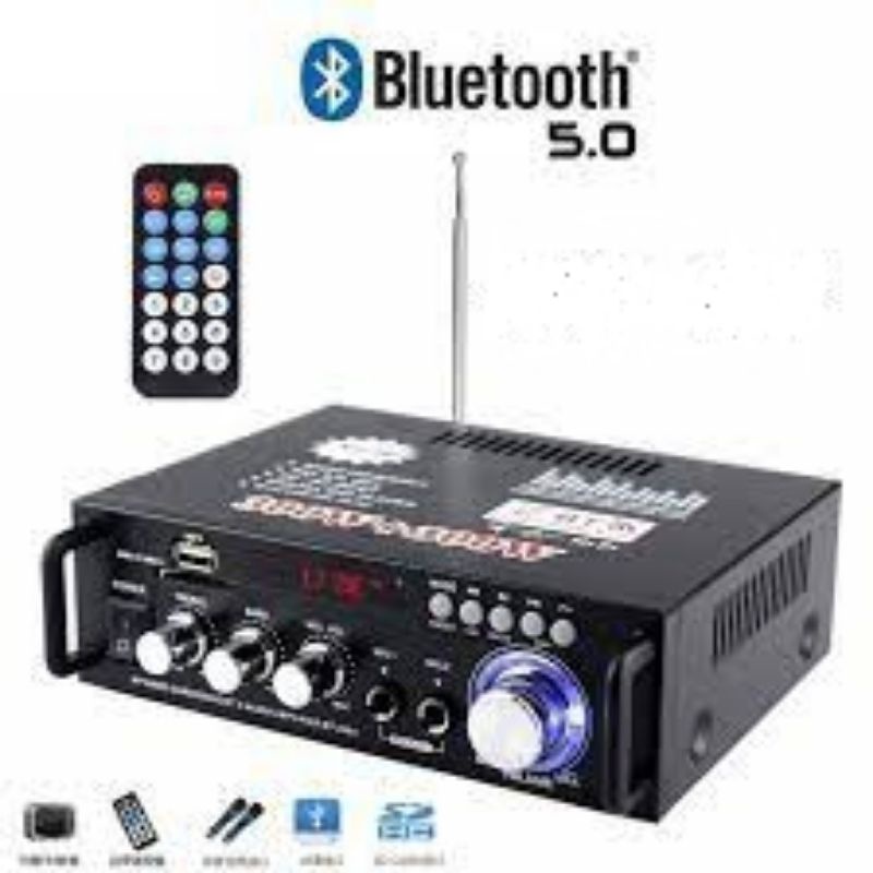 เครื่องขยายเสียง Mp3 บลูทูธ BT-298A สเตอริโอ AC/DC มีวิทยุระบบFM ใช้ในบ้าน อาคาร ห้องระชุม ติดรถแห่ รถโฆษณา
