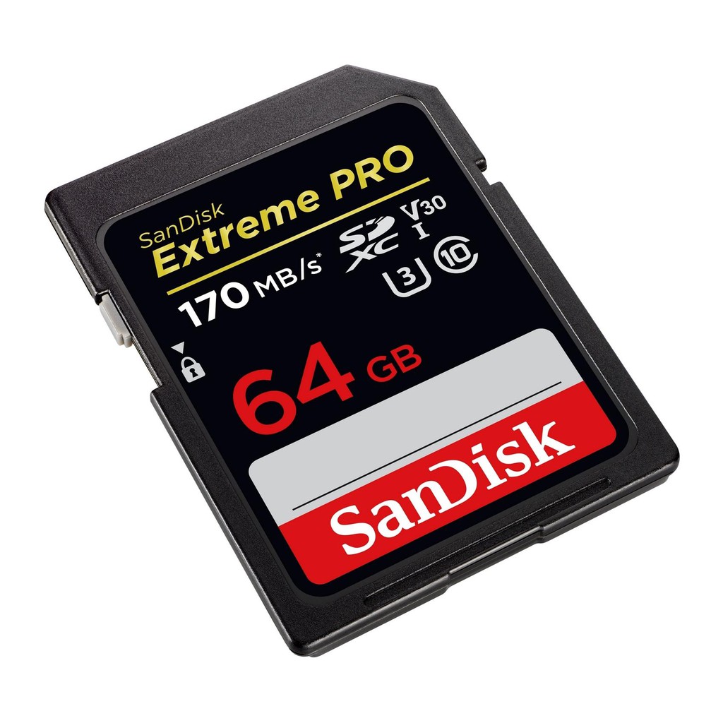SanDisk Extreme Pro SDXXY 64GB, SDXC, V30, U3, C10, UHS-I, 170MB/s R, 90MB/s W, 4x6, Lifetime Limited - 64GB (SDSDXXY_06