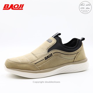 BAOJI ของแท้ 100% รองเท้าผ้าใบชาย  สลิปออน รุ่น BJM434 (สีแทน) ไซส์ 41-45