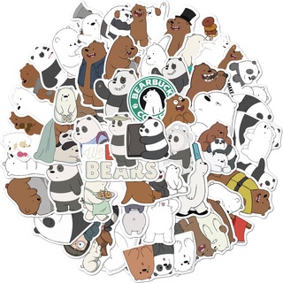 50Pcs สติกเกอร์ ลาย We Bare Bears กันน้ำ สำหรับติดตกแต่ง