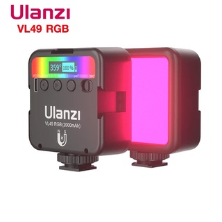 Ulanzi VL49 RGB ไฟติดหัวกล้อง 360 สี (LED 2500K-9000K) มาพร้อมแบตเตอรี่ในตัว