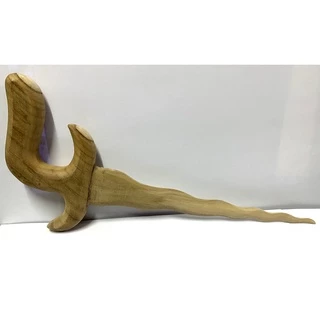 กริชไม้สักแท้พร้อมฝัก ฝีมือ ซ้อมละคร ของแต่ง งานอดิเรก DIY Real teak Kris dagger with sheath จำนวน1ชุด