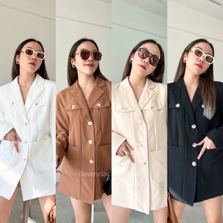 NEW IN💥oversized blazer🤎🖤(490฿ฟรีส่ง) สวยทุกสีลุคผู้ดีแบบไฮคลาสสุดๆ เสื้อสูททรงoversize สไตล์สาวเกาหลี ดีเทลแน่นกรุบ