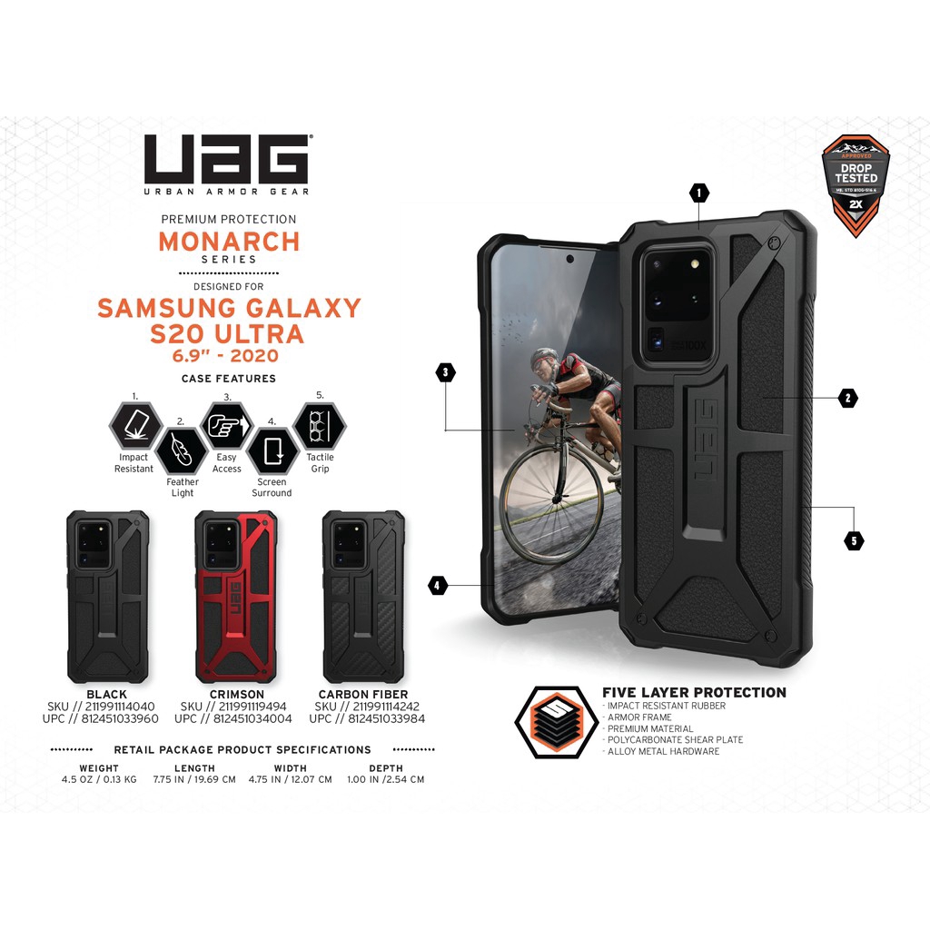 UAG 2020 ใหม่สําหรับ Samsung Galaxy note10 plus note20 s21 s20 ultra case Cover UAG Monrach หนัง