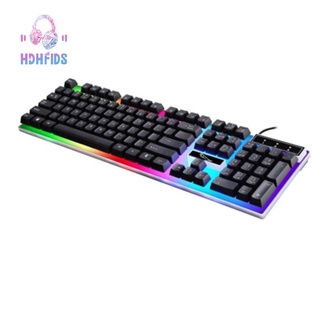 G21 Keyboard RGB Lighting Keyboard Gaming Keyboard Low Latency USB Wired Keyboard for PC Computer-White