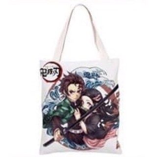 🎀พร้อมส่ง🎀กระเป๋าผ้าแคนวาสกันน้ำ ดาบพิฆาตอสูร Anime Demon Slayer, kimetsu No Yaiba 🎀ขนาด  35 cm.xยาว 39 cm. สาย 23 cm.