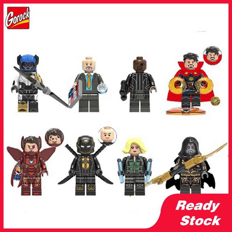 Gorock ใช้งานร่วมกับ Lego Marvel Avengers 4 Iron Man Doctor Strange Proxima Centauri Obadiah Stamnik Fury Black Widow ของเล่นเด็ก
