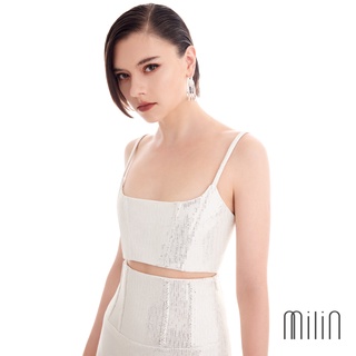 [MILIN] Calima top Spagetthi strap Sequin Corset style crop top เสื้อครอปสายเดี่ยวรัดรูปสไตล์คอเซ็ต