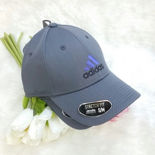 แท้ AUTH ADIDAS USA CAPS I adidas Marine Stretch Fit Cap CLIMALLTE SWEAT NOTHING Unisex หมวก อดิดาส เทา