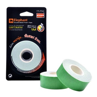 เทปกาวสองหน้า Elephant เทปโฟมกาวสองหน้า ขนาด 24mm.x 1m. กาวสองหน้า (1ชิ้น)