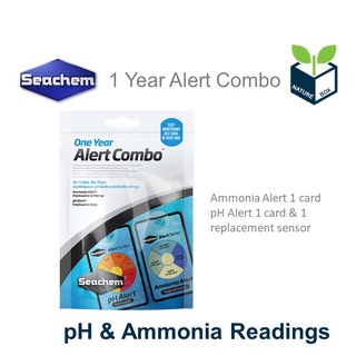 Seachem " 1 Year Alert Combo " pH &amp; Ammonia Alert แผ่นวัดค่า pH และ แผ่นวัดค่าแอมโมเนีย สำหรับตู้ไม้น้ำ สำหรับ 1 ปี