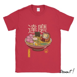 ผ้าฝ้ายคอกลมเสื้อยืด พิมพ์ลาย Daruma Ramen Bath Tshirt Dammit90sfrom S-4XL