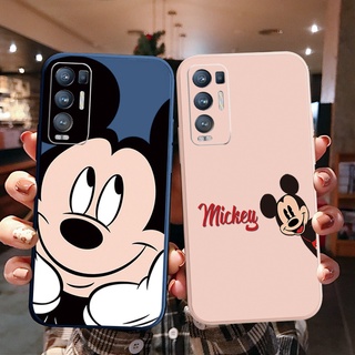 เคสซิลิโคนนิ่ม ขอบตรง ลายมิกกี้เมาส์ สําหรับ OPPO Reno6 Z 5G Reno 5 Pro 4 4G 3 Reno2 Z F