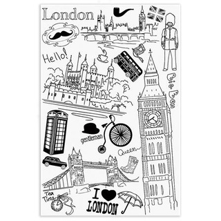 พร้อมส่ง สติ๊กเกอร์ลอกน้ำ DIY LIVING STYLE LONDON 34X47 ซม. แต่งผนัง sticker