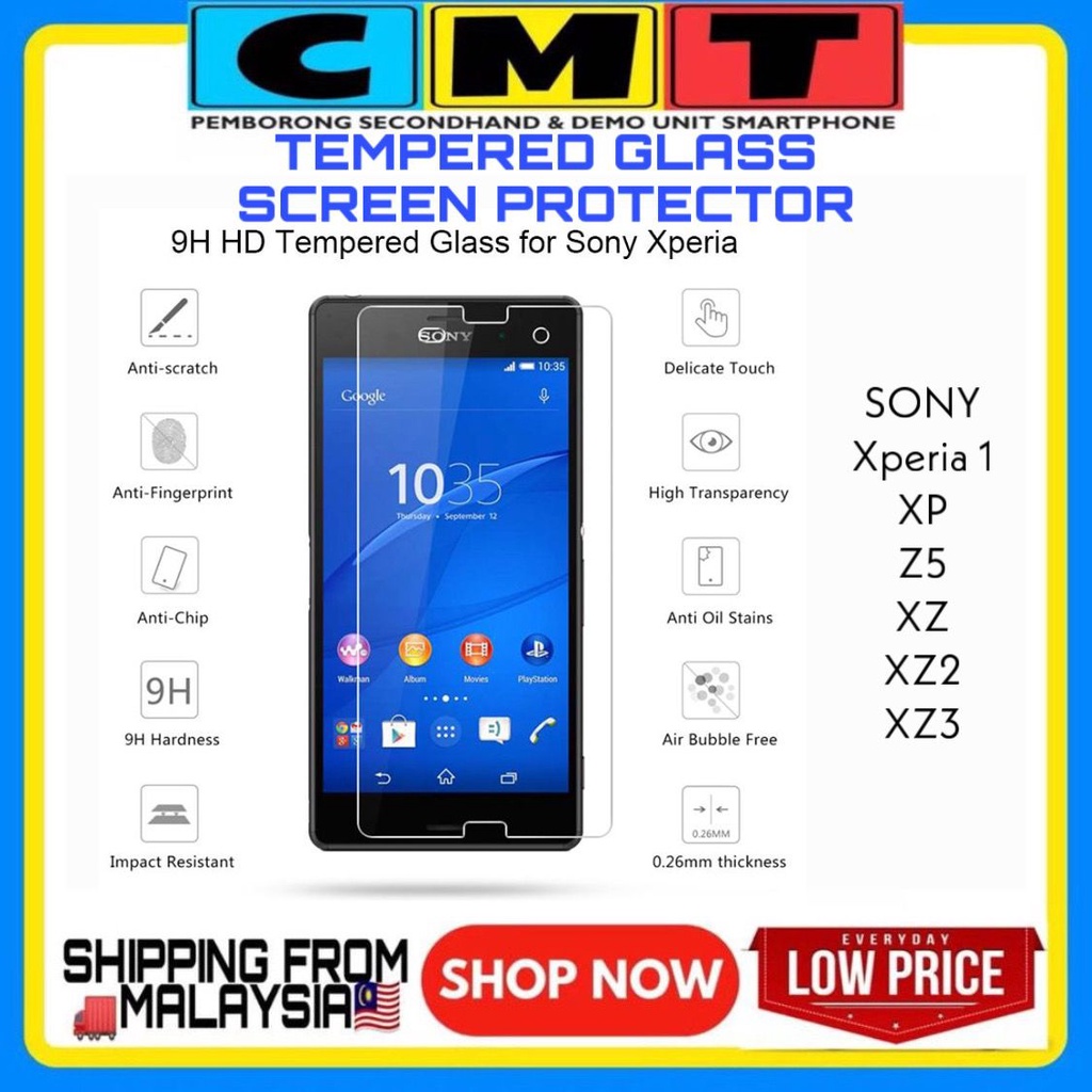 กระจกนิรภัย Sony Xperia 1,5,5 ii,XZ,XZ Premium,XZS,XZ1,XZ2,XZ2 Premium,XZ3,Z5 ตัวป้องกันหน้าจอ