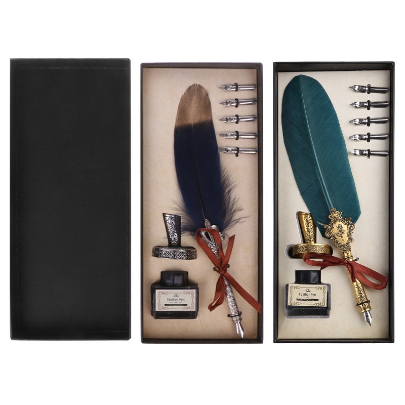 Top Retro การเขียน Quill Dip ปากกา Feather Dip ปากกาหมึกขวดปากกาเริ่มต้น Quill Dip ปากกาเด็กนักเรียน