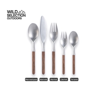 Naturehike Outdoor Tableware Stainless Steel Wooden Kitchen Set Ultralight Knife Fork Spoon NH20CJ014