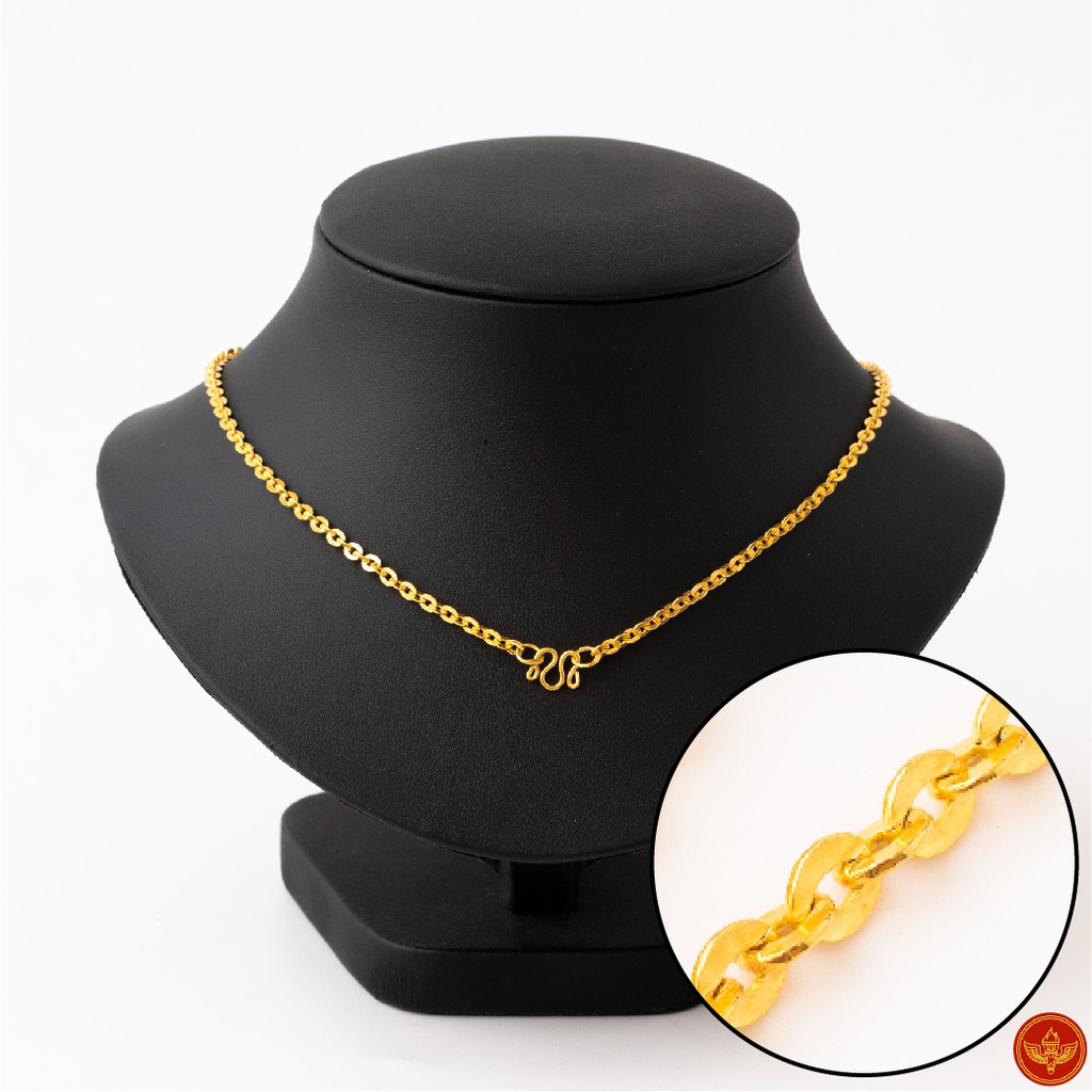 LSW สร้อยคอทองคำแท้ 2 สลึง (7.58 กรัม) ลายโซ่ทุบโปร่ง ND-89