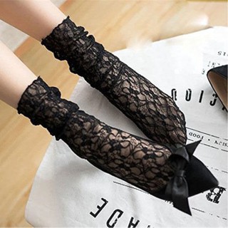 Amazing New Women&amp;#39;s Ruffle Fishnet ถุงเท้าสูงถุงเท้าตาข่ายลูกไม้สุทธิสุทธิสั้น CA