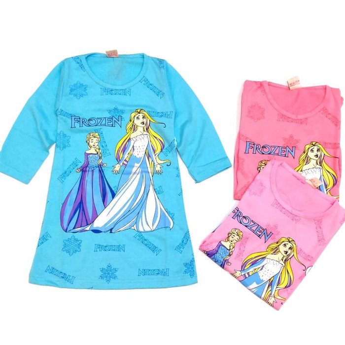 Cuci GUDANG Si Peek Dress Negligee สําหรับเด็กทารก Frozen (6 เดือน - 2.5 ปี)