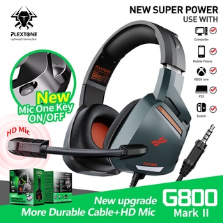 [ของแถม] PLEXTONE G800  หูฟังสำหรับเล่นเกม ของแท้ การออกแบบมืออาชีพ หูฟังแบบครอบหูแบบสเตอริโอเบส ความยาว 190 มม. ไมค์คมชัด  น้ำหนักเบา เหมาะสำหรับ PS4 XBox PC