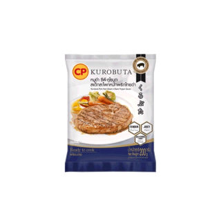 โปรโมชั่น : แช่แข็ง CP-KUROBUTA หมูดำ ซีพี-คูโรบูตะ สะโพกหมูดำสเต๊กหมักพริกไทยดำ 200g