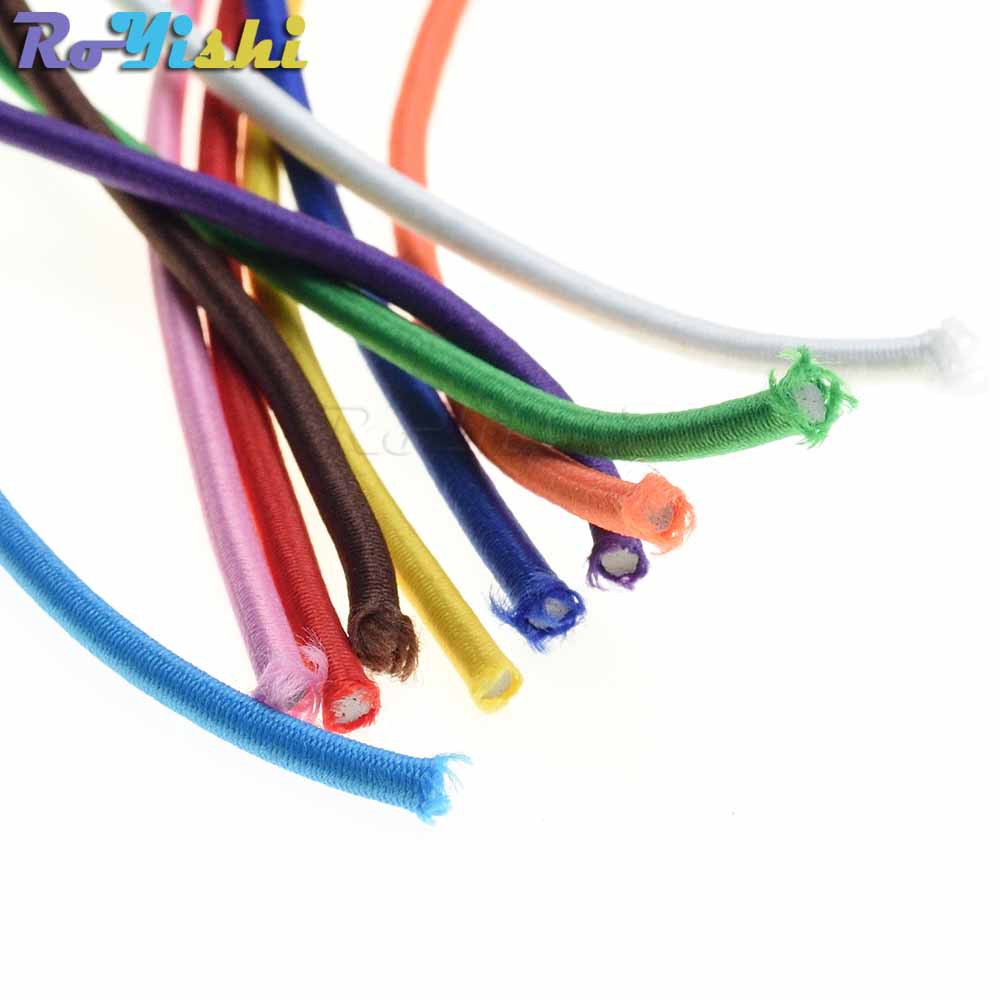 1 หลาที่มีสีสันเส้นผ่านศูนย์กลาง 3 มม.เชือกยืดหยุ่น Bungee Shock สายไฟยืดสําหรับ DIY เครื่องประดับทํากลางแจ้ง Backage