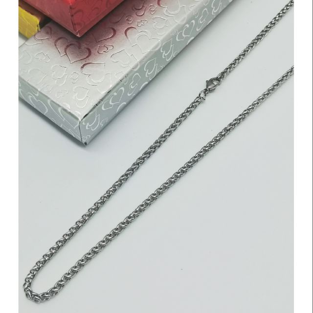 [60ซม.][3มม.]สร้อยคอสแตนเลส 不ity钢项链