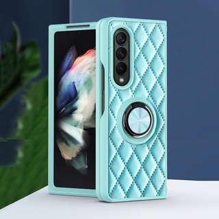 Hoce เคสโทรศัพท์หนังนิ่ม กันกระแทก พร้อมแหวนขาตั้ง สําหรับ Samsung Galaxy Z Fold 3 Z Fold 4 5G zfold4