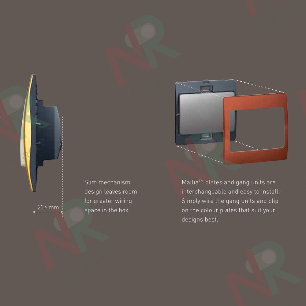 Legrand Mallia หน้ากาก ฝาครอบ สวิตช์ ปลั๊ก - 281955 สีดำ (Dark silver) (Bticino) - รูปที่ 2