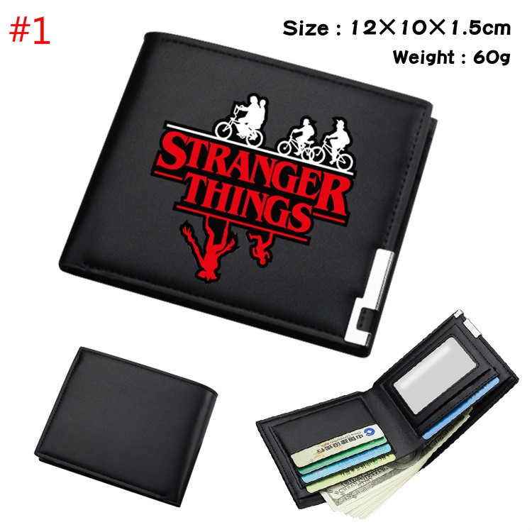 Stranger Things การ์ตูน 3 มิติกระเป๋าสตางค์สีดำ