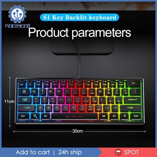 [Kool2-8] แป้นพิมพ์คอมพิวเตอร์ Backlit 61 คีย์ป้องกันผีสําหรับ Windows 2000 Xp Vista 9
