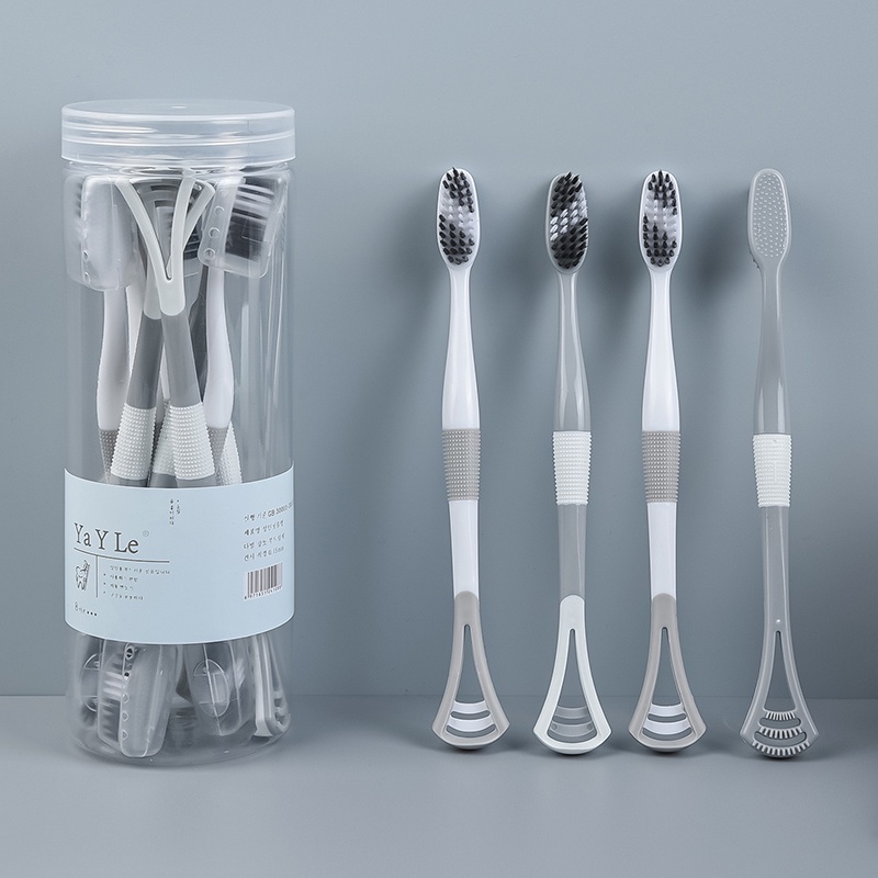 กล่องละ 8 แปรงสีฟัน ขูดเคลือบลิ้นได้ ครัวเรือนพกพา แปรงสีฟันแฟชั่น ที่เรียบง่าย โปรโมชั่นใหม่ จำกัด เวลา จำกัด