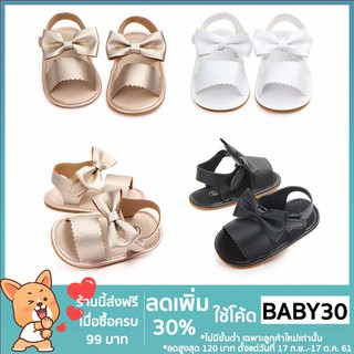 🍀โค้ด BABYS30 ลด 30%🍀รองเท้าแตะลำลองสำหรับเด็กผู้หญิงหนัง PU