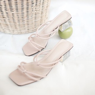 CHAWASHOES-SAKURA รองเท้าส้นแก้ว/รองเท้าส้นสูง/รองเท้าเเฟชั่น