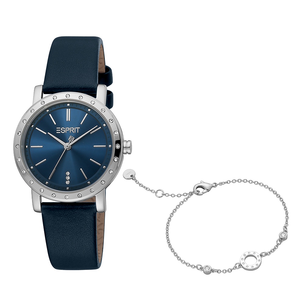 (ของแท้ประกันช้อป) Esprit นาฬิกาข้อมือผู้หญิงสายหนังรุ่น ES1L298L0025 สีน้ำเงิน นาฬิกาข้อมือ