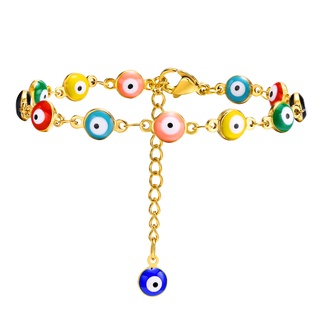 Vnox สร้อยข้อมือโซ่ จี้รูปดวงตาปีศาจ ขนาดเล็ก 7.5 นิ้ว สีฟ้า…