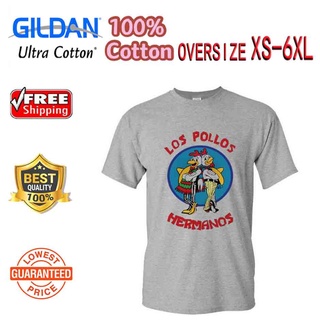 XINANLIDE[XS-6XL] Oversize Breaking Bad Los Pollos Hermanos Chicken Brothers Grey Personalized cotton T-shirtS-5XL